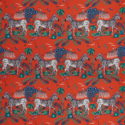 F1484/02-CAC LOST WORLD SATIN RED CLARKE AND CLARKE Fabrics Drapery Upholstery