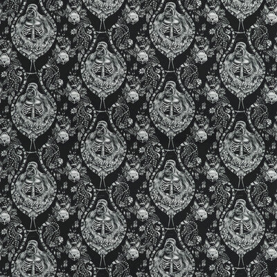 F1486/01-CAC SILVERBACK SATIN BLACK CLARKE AND CLARKE Fabrics Drapery Upholstery