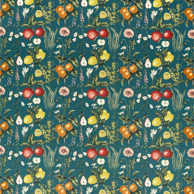 F1510/02-CAC SORENTO TEAL VELVET CLARKE AND CLARKE Fabrics Drapery Upholstery