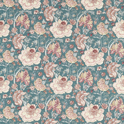 F1542/04-CAC LUCIENNE TEAL CLARKE AND CLARKE Fabrics Drapery Upholstery