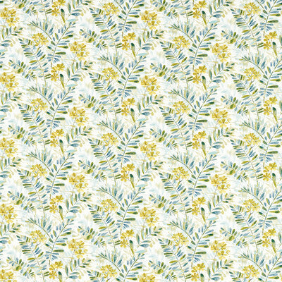 F1560/02-CAC NEW GROVE DENIM/CITRUS CLARKE AND CLARKE Fabrics Drapery Upholstery