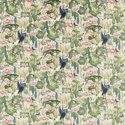 F1591/01-CAC WATERLILY BLUSH VELVET CLARKE AND CLARKE Fabrics Drapery Upholstery