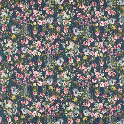 F1597/01-CAC WILD MEADOW MULTI LINEN CLARKE AND CLARKE Fabrics Drapery Upholstery