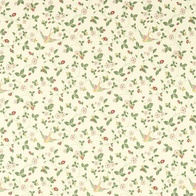 F1606/03-CAC WILD STRAWBERRY IVORY LINEN CLARKE AND CLARKE Fabrics Drapery Upholstery