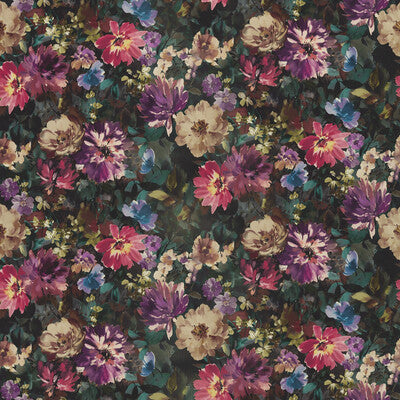 F1610/01-CAC TAHITI AMETHYST/EMERALD VELVET CLARKE AND CLARKE Fabrics Drapery Upholstery