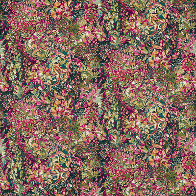 F1646/01-CAC AUBREY VELVET FOREST/RASPBERRY CLARKE AND CLARKE UPHOLSTERY