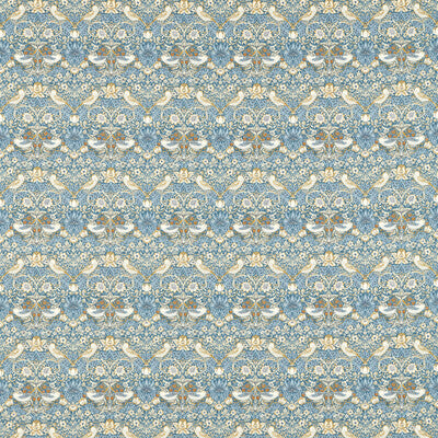 F1678/06-CAC STRAWBERRY THIEF DENIM CLARKE AND CLARKE Fabrics Drapery Upholstery