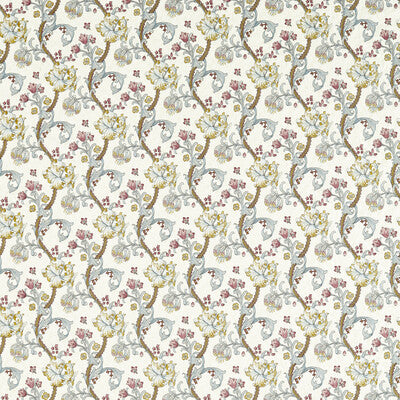 F1742/04-CAC GOLDEN LILY EMBROIDERY PLUM/DENIM CLARKE AND CLARKE DRAPERY