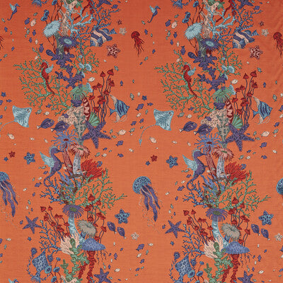 F1761/02-CAC SEAFOREST JACQUARD PEACH CLARKE AND CLARKE DRAPERY
