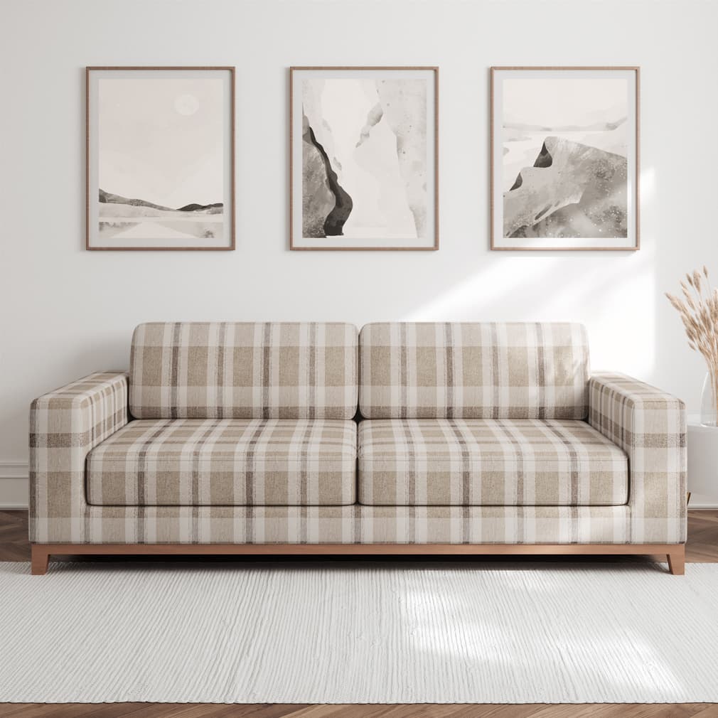 F200-118 Plaid nan Beige & Taupe Performance Colors