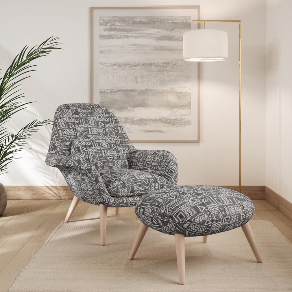 F300-133 Abstract & Geometric,Global nan Grey & Silver Performance Colors