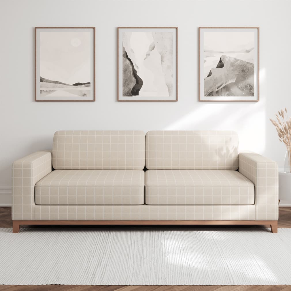F300-139 Plaid nan Beige & Taupe Performance Colors