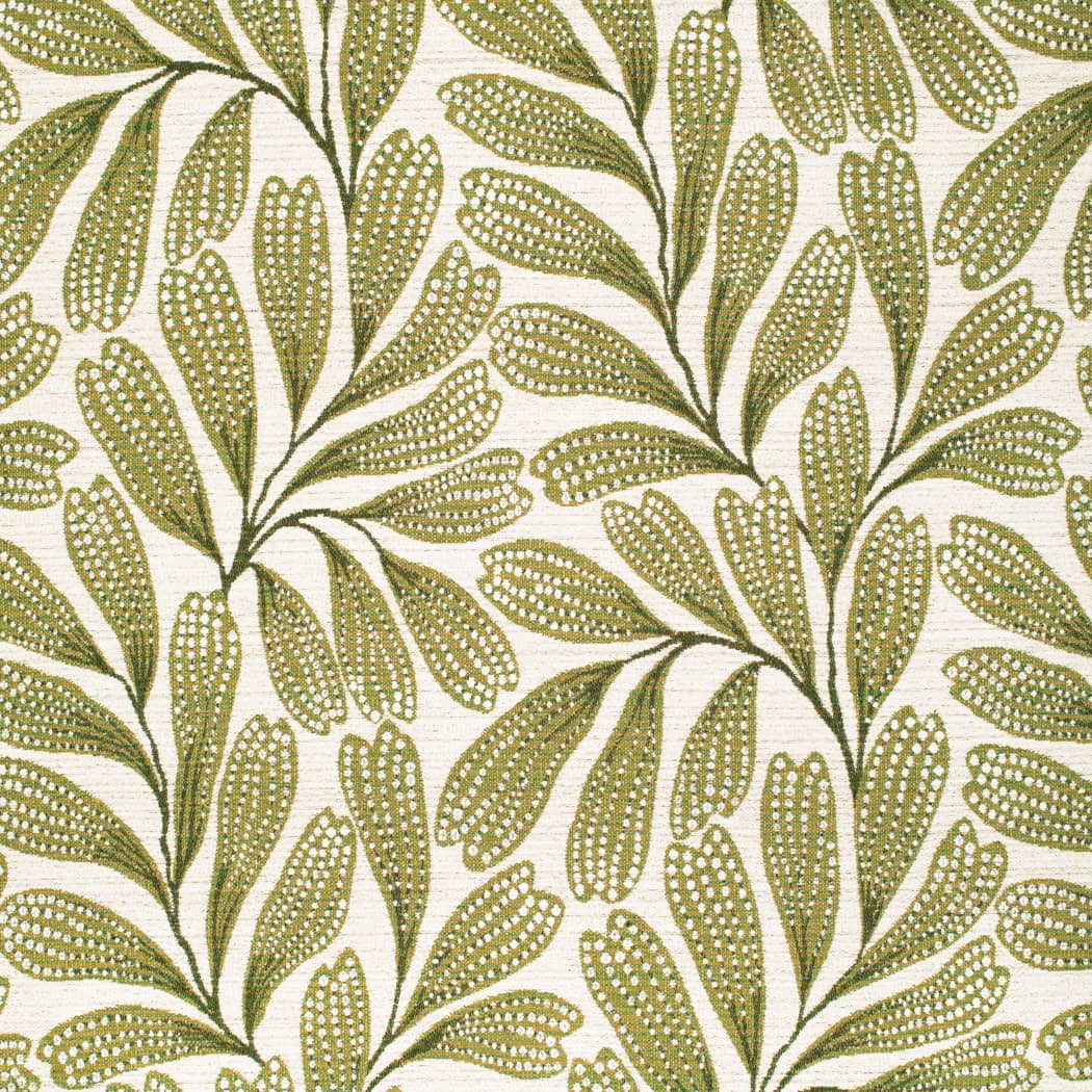 F300-279 Abstract & Geometric,Leaves Green Charlotte Fabrics Woven Patterns