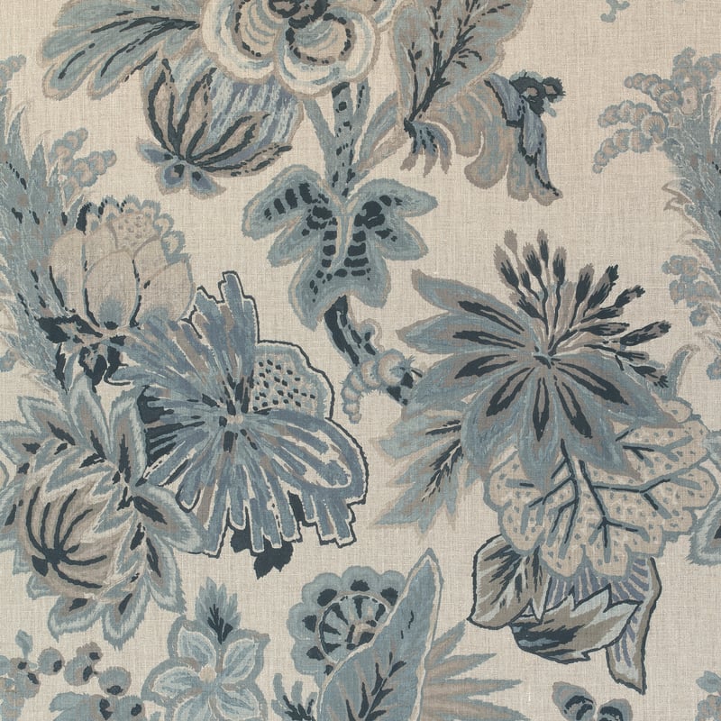 F910214 Thibaut Slate Blue and Flax Fabric