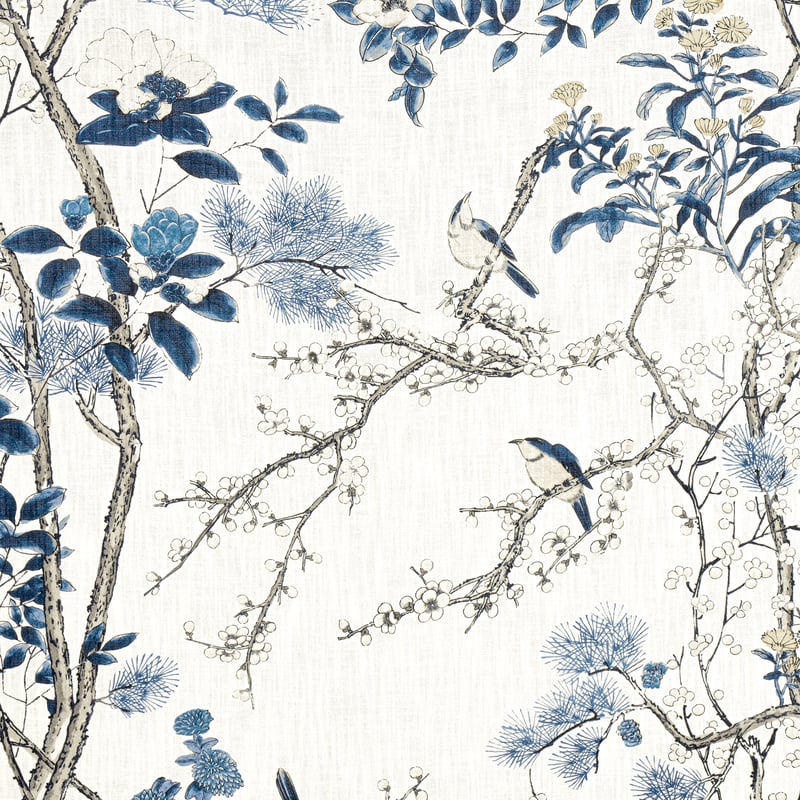 F913619 Thibaut Blue and White Fabric