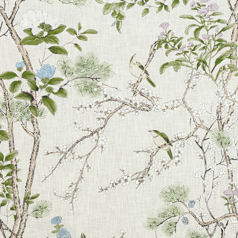 F913622 Thibaut Cream and Lavender Fabric