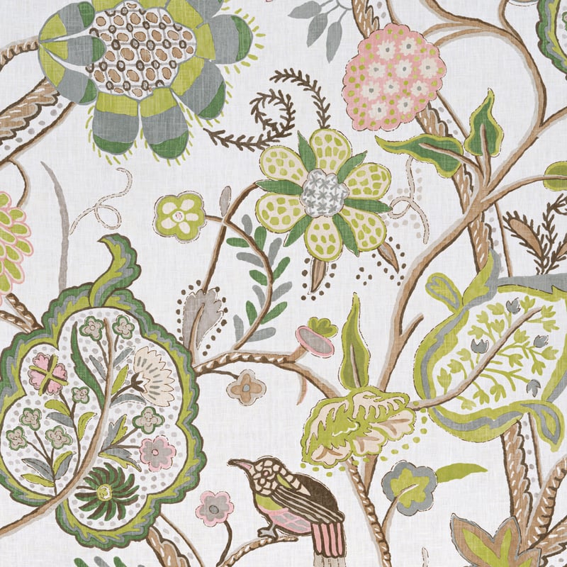 F914306 Thibaut Brown and Green Fabric