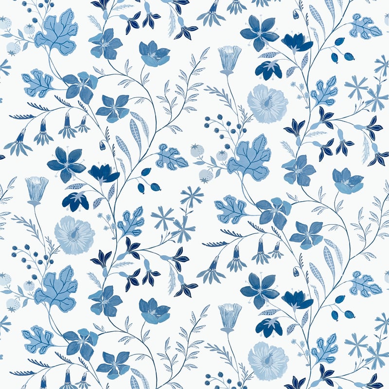 F914626 Thibaut Blue and White Fabric