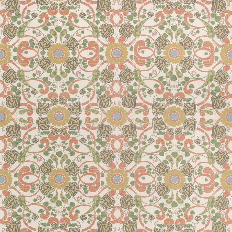 F914646 Thibaut Apricot and Sage Fabric