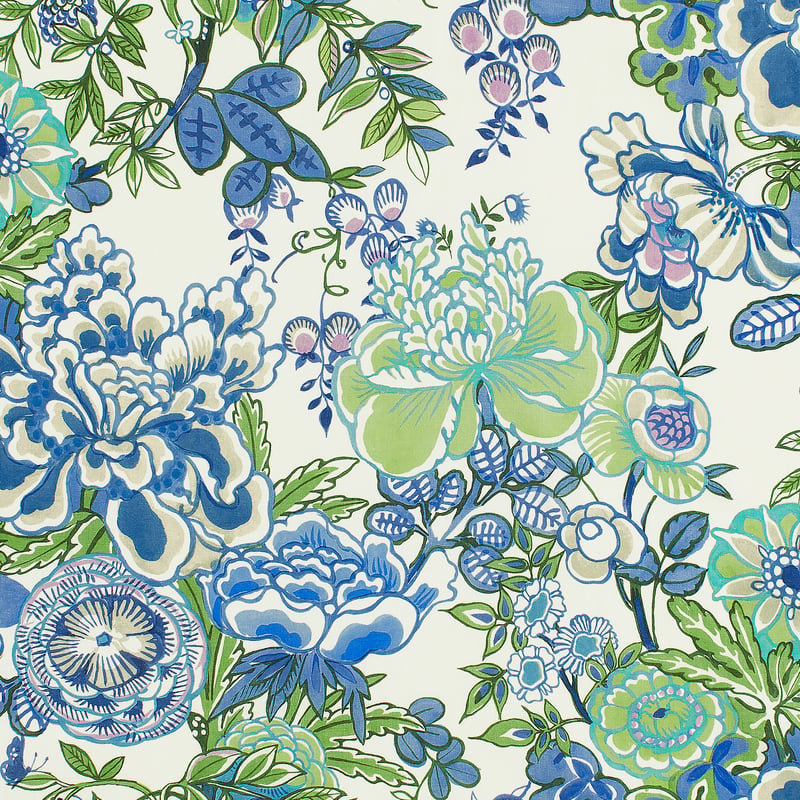 F942021 Thibaut Blue and Green Fabric