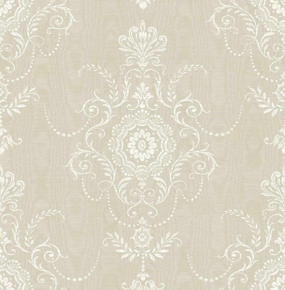 FC60300 Seabrook Designs French Country Wallpaper Colette Cameo Fog