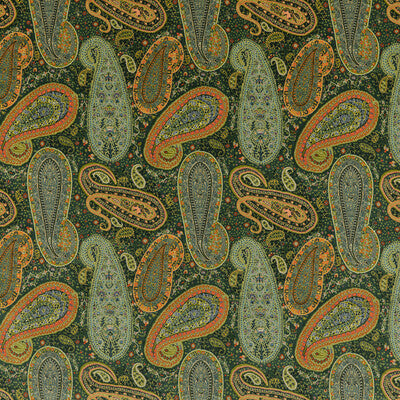 FD2002-S16 PEREGRINE PAISLEY VELVET EMERALD MULBERRY UPHOLSTERY