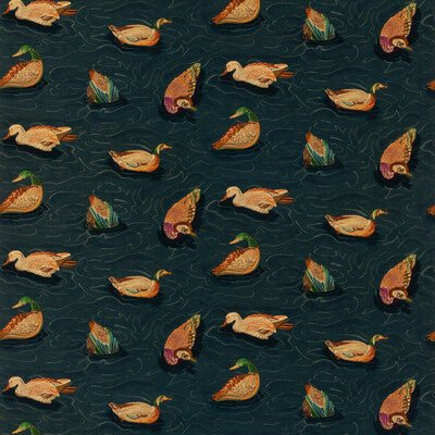 FD2024-H10 DUCK POND VELVET INDIGO MULBERRY Fabrics Drapery Upholstery