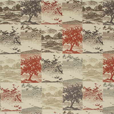 FD245-V78 OPEN SPACES RED/CHARCOAL MULBERRY Fabrics Drapery Upholstery