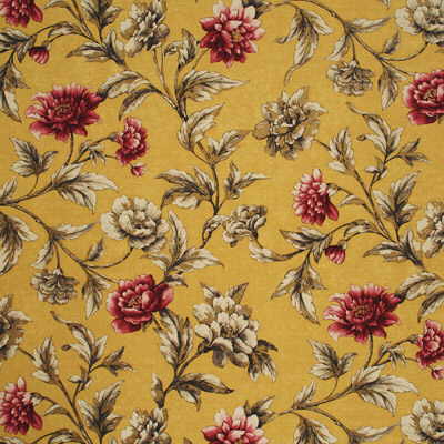 FD252-T67 GILDED PEONY SOFT YELLOW/PINK MULBERRY Fabrics Drapery Upholstery