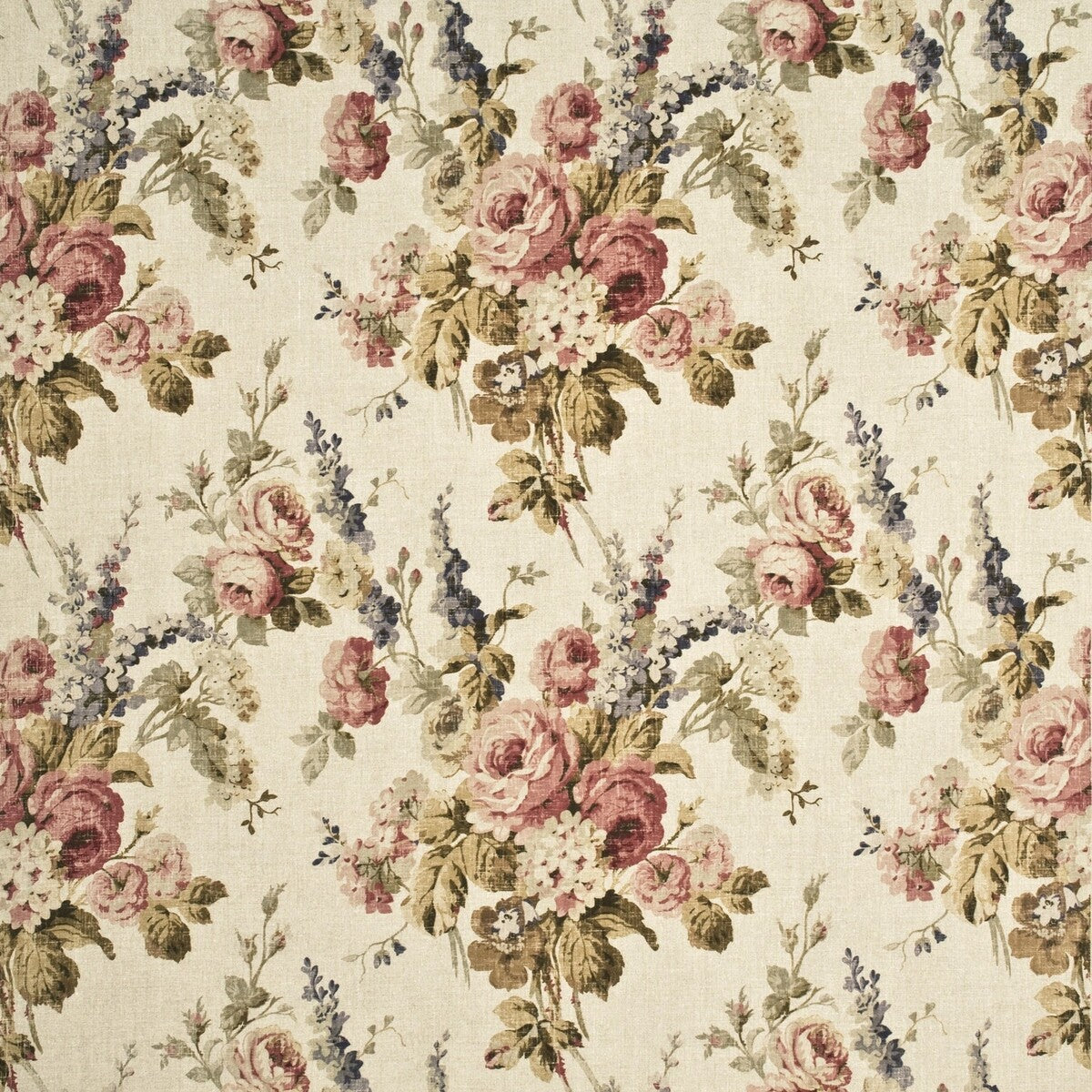 FD264-J143 VINTAGE FLORAL ANTIQUE/ROSE MULBERRY Fabrics Drapery Upholstery