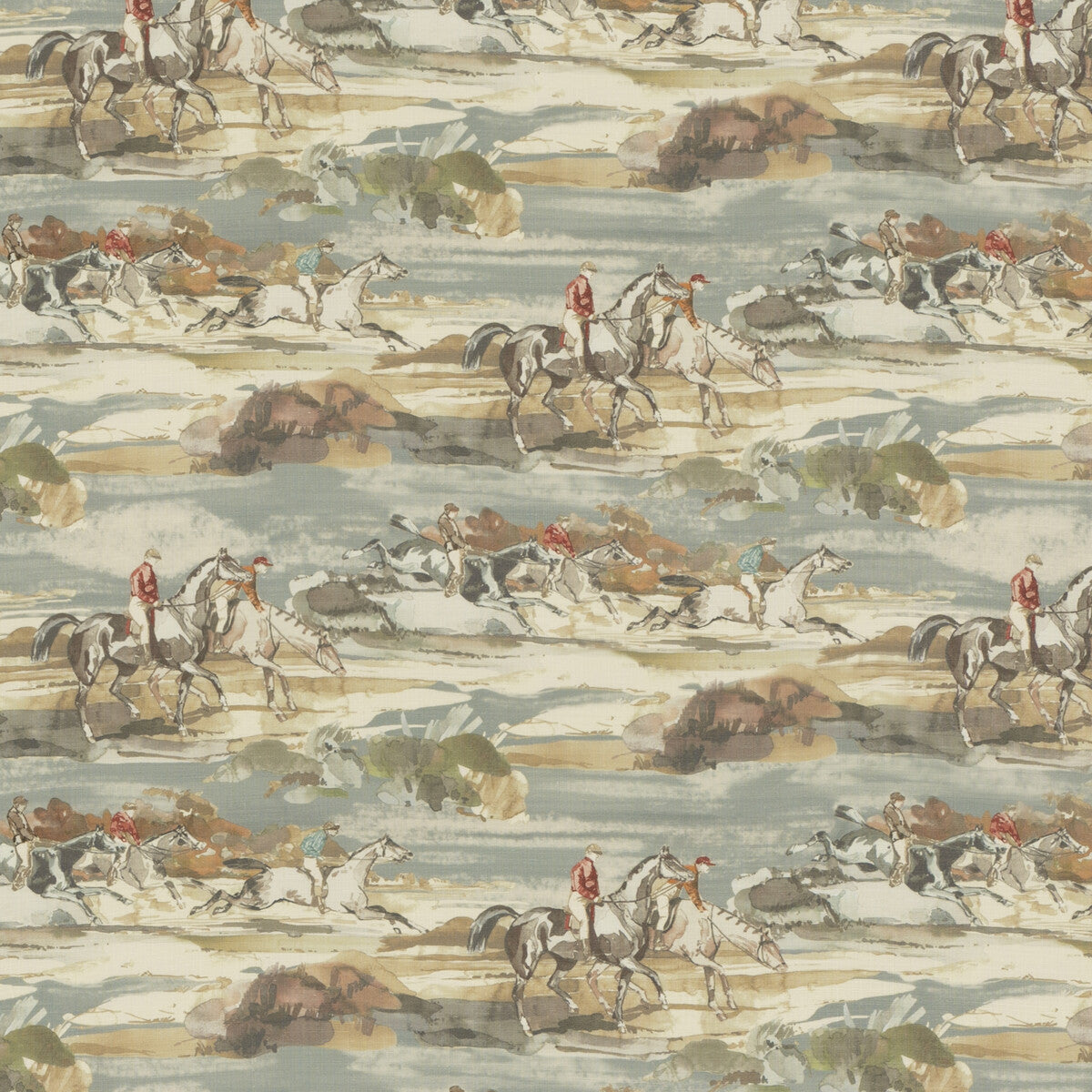 FD294-H57 MORNING GALLOP LINEN BLUE/SAND MULBERRY Fabrics Drapery Upholstery