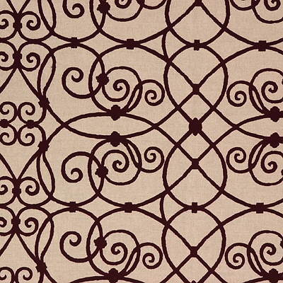 FD476-V121 FILIGREE WINE MULBERRY Fabrics Drapery Upholstery