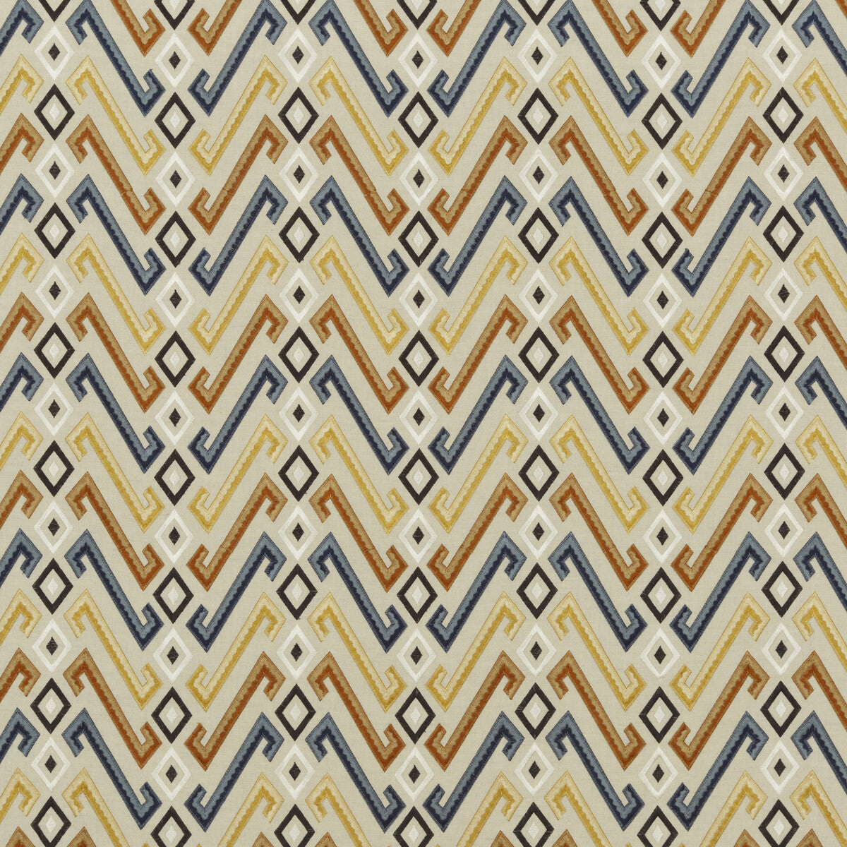 FD770-H53 JAZZ INDIGO/SPICE MULBERRY Fabrics Drapery Upholstery