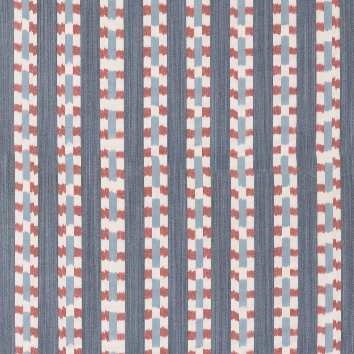 FD822-G103 WAYFARER STRIPE BLUE/RED MULBERRY Fabrics Drapery Upholstery