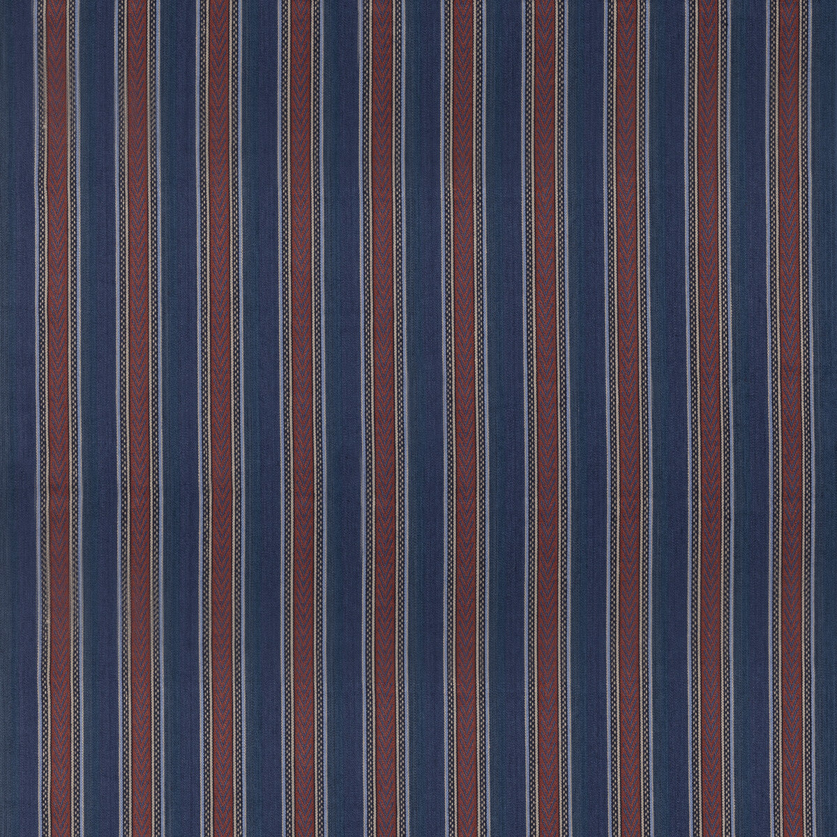 FD826-G103 BARRINGTON STRIPE INDIGO/RED MULBERRY Fabrics Drapery Upholstery