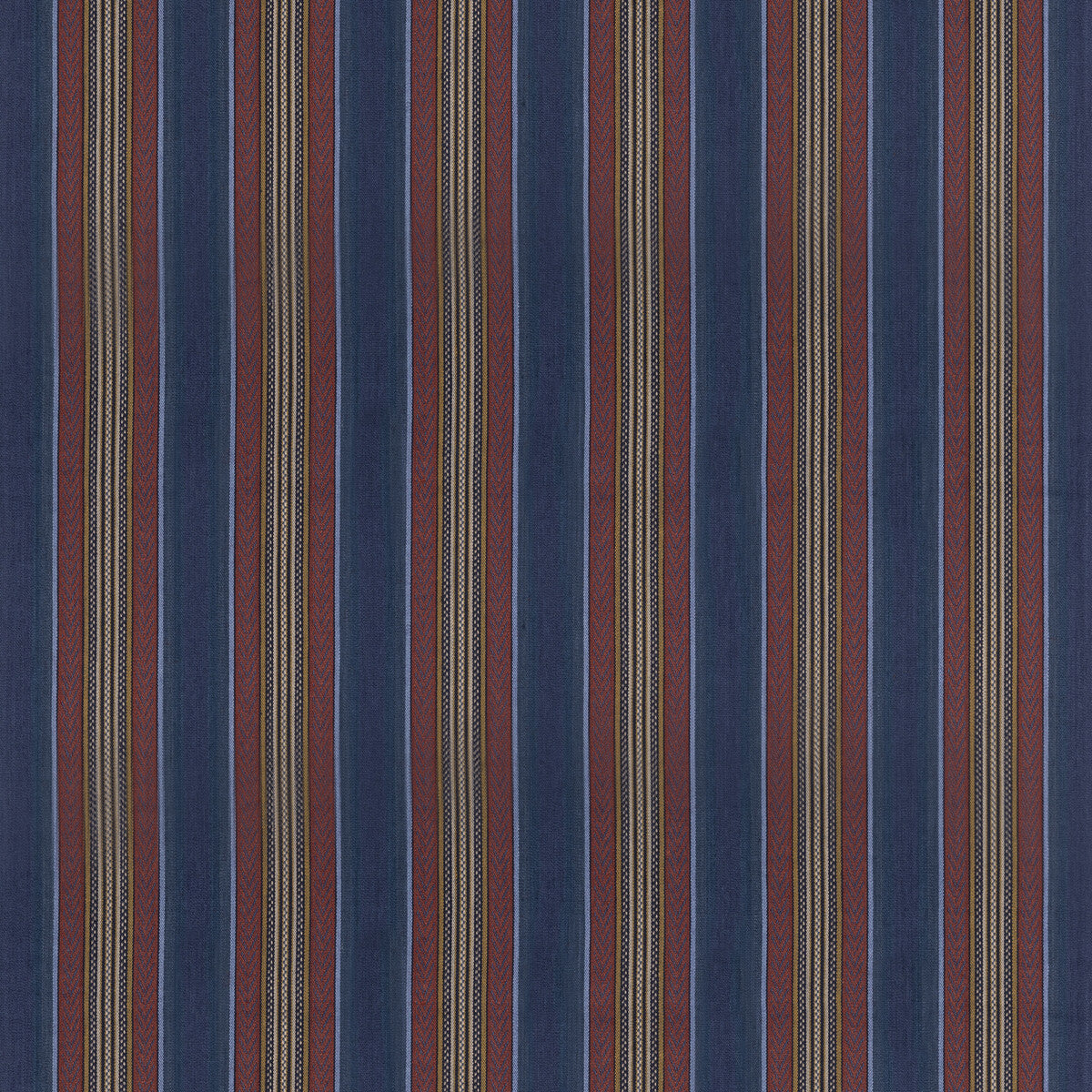 FD827-G103 WESTERLY STRIPE INDIGO/RED MULBERRY Fabrics Drapery Upholstery