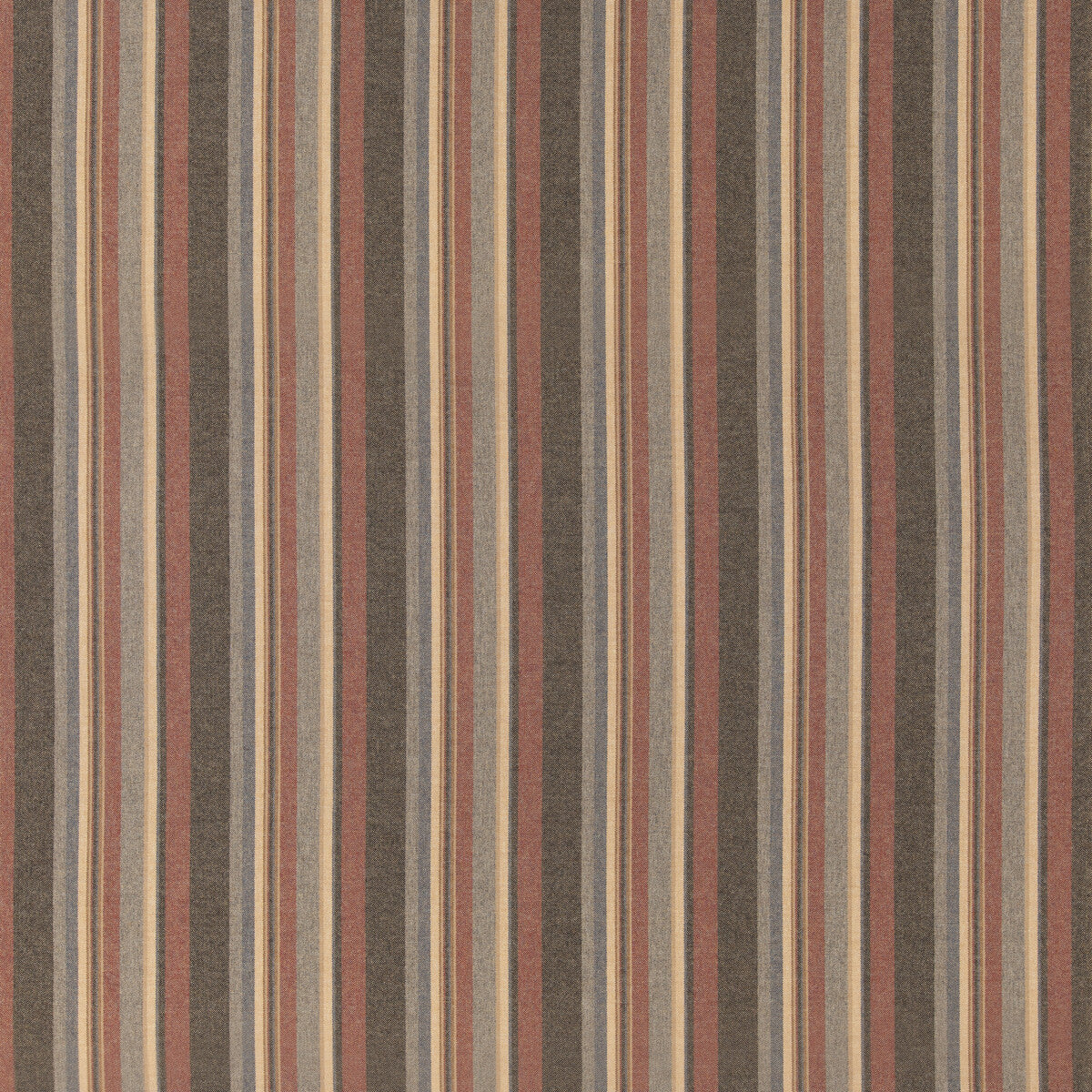 FD839-V172 LINDISFARNE STRIPE RUSSET/SLATE MULBERRY Fabrics Drapery Upholstery