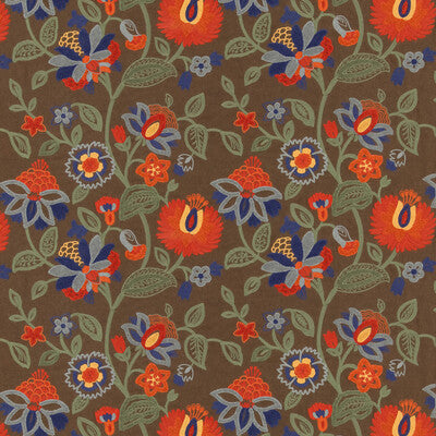 FD845-V87 GORTON RED/TEAL MULBERRY DRAPERY