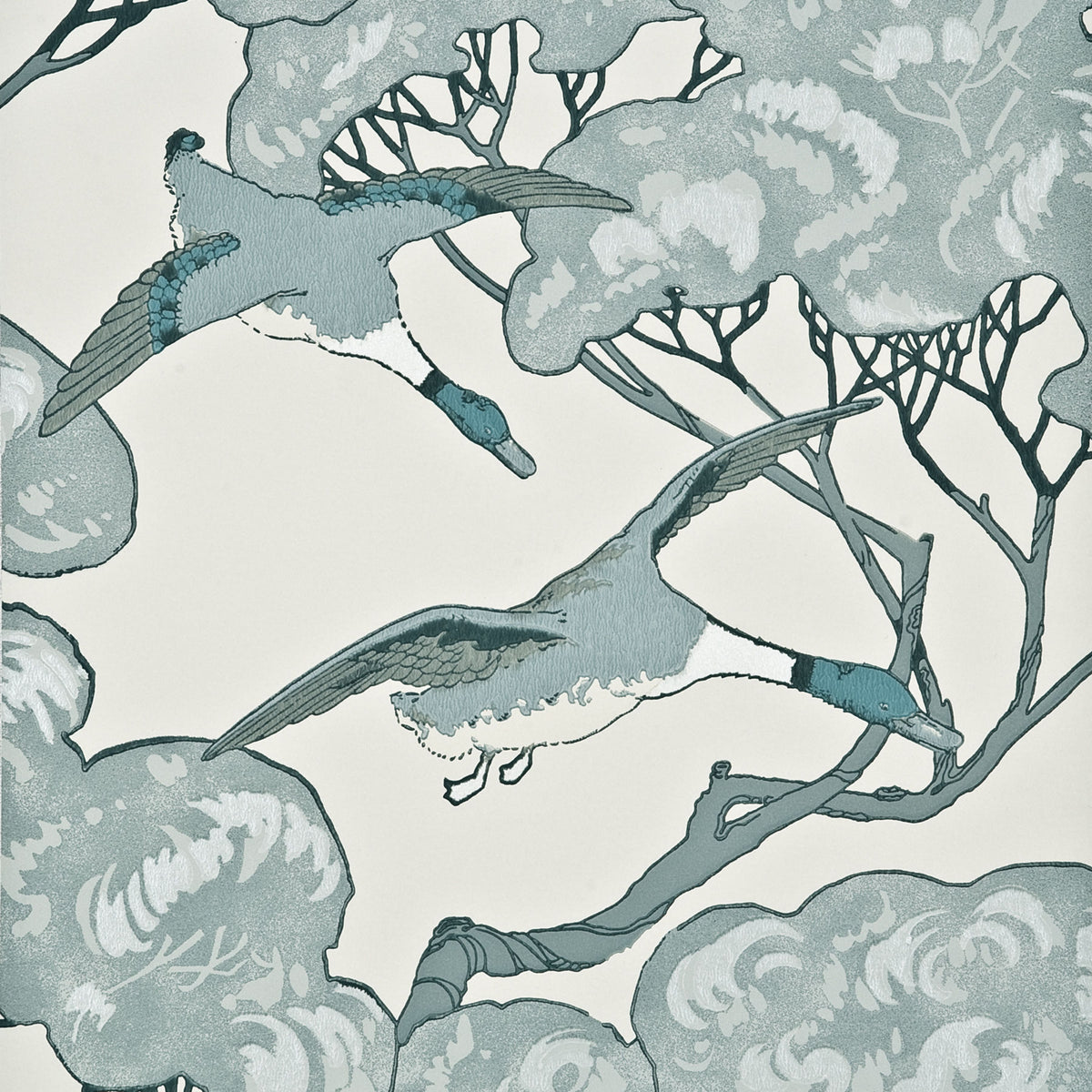 FG066-R104 MULBERRY FLYING DUCKS AQUA