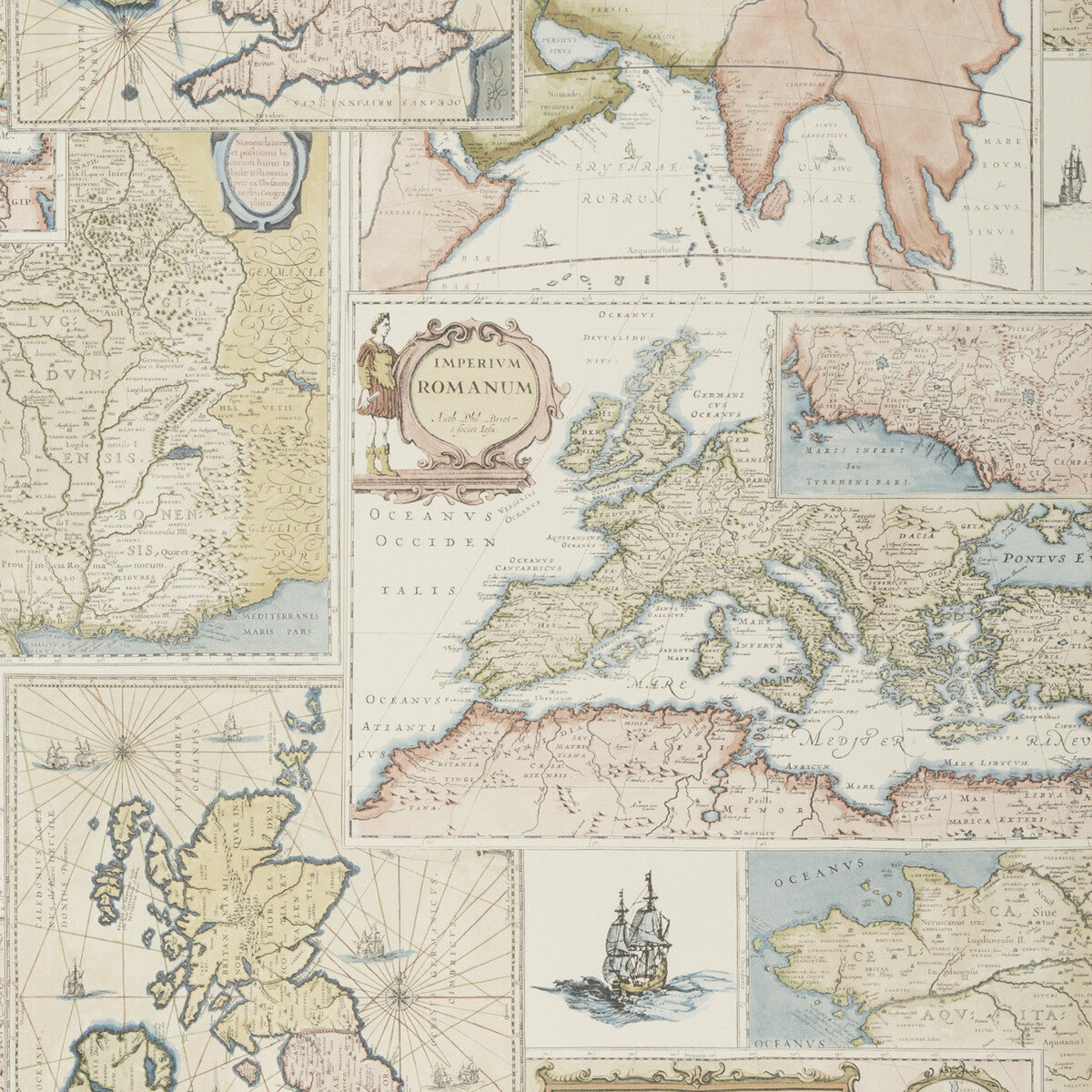 FG078-Y101 BOHEMIAN TRAVELS MULTI MULBERRY Wallpaper