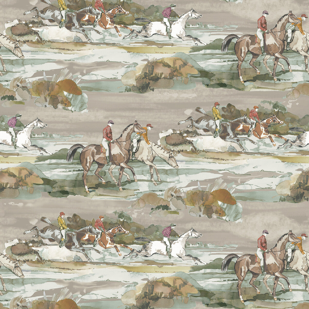 FG097-A46 MORNING GALLOP GREY/SAND MULBERRY Wallpaper