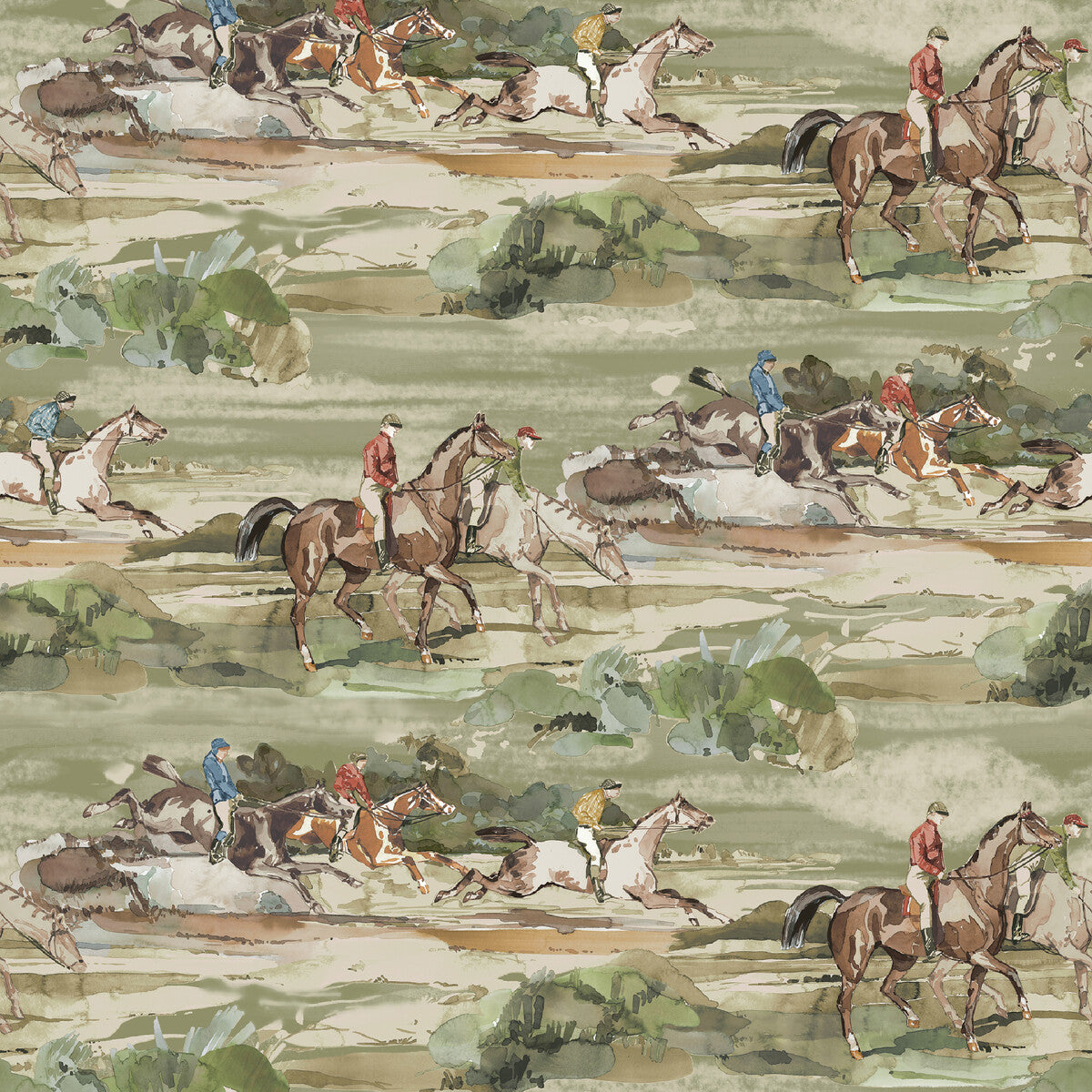 FG097-J52 MORNING GALLOP ANTIQUE MULBERRY Wallpaper