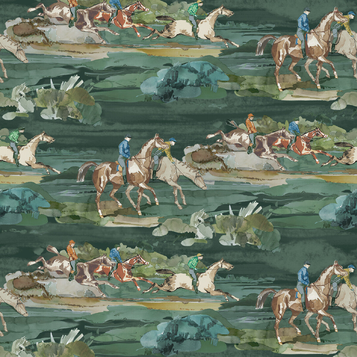 FG097-R11 MORNING GALLOP TEAL MULBERRY Wallpaper