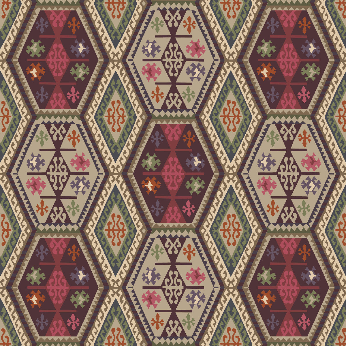 FG098-V54 BUCKLAND RED/PLUM MULBERRY Wallpaper