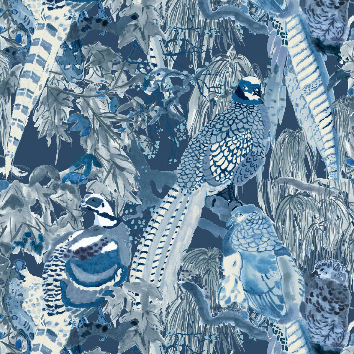 FG101-H10 GAME BIRDS INDIGO MULBERRY Wallpaper