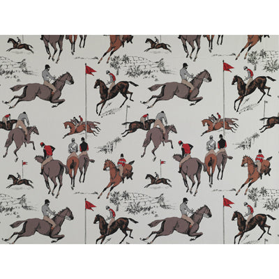 GDT5071-002 HIPODROMO CRUDO/ROJO GASTON Y DANIELA Fabrics Drapery Upholstery