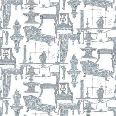 GDT5187-003 BLANCA BLANCO/AZUL GASTON Y DANIELA Fabrics Drapery Upholstery