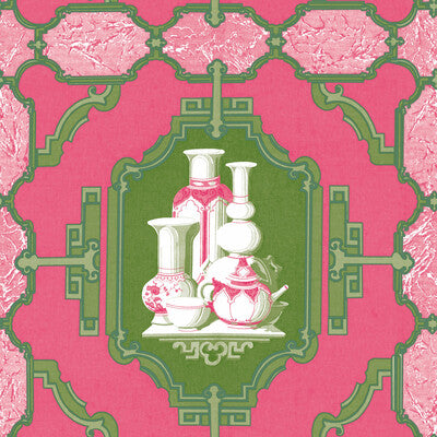 GDW5445-001 PORCELANAS FRAMBUESA/VERDE GASTON Y DANIELA Wallpaper