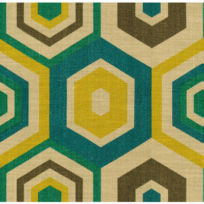 GWF-2901-453 HEXAGON TILE TEAL LEE JOFA MODERN Fabrics Drapery Upholstery