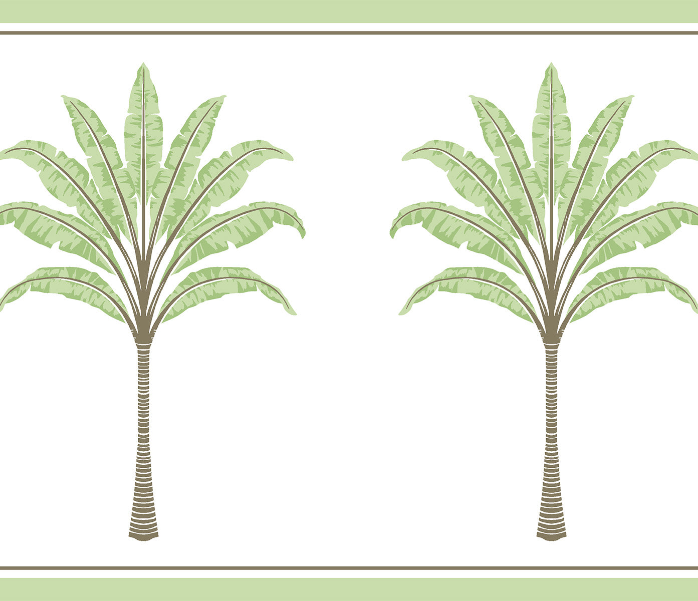 HG10804B Harry & Grace Harry & Grace Peel and Stick Wallpaper Montgomery Palm Border Green Tea